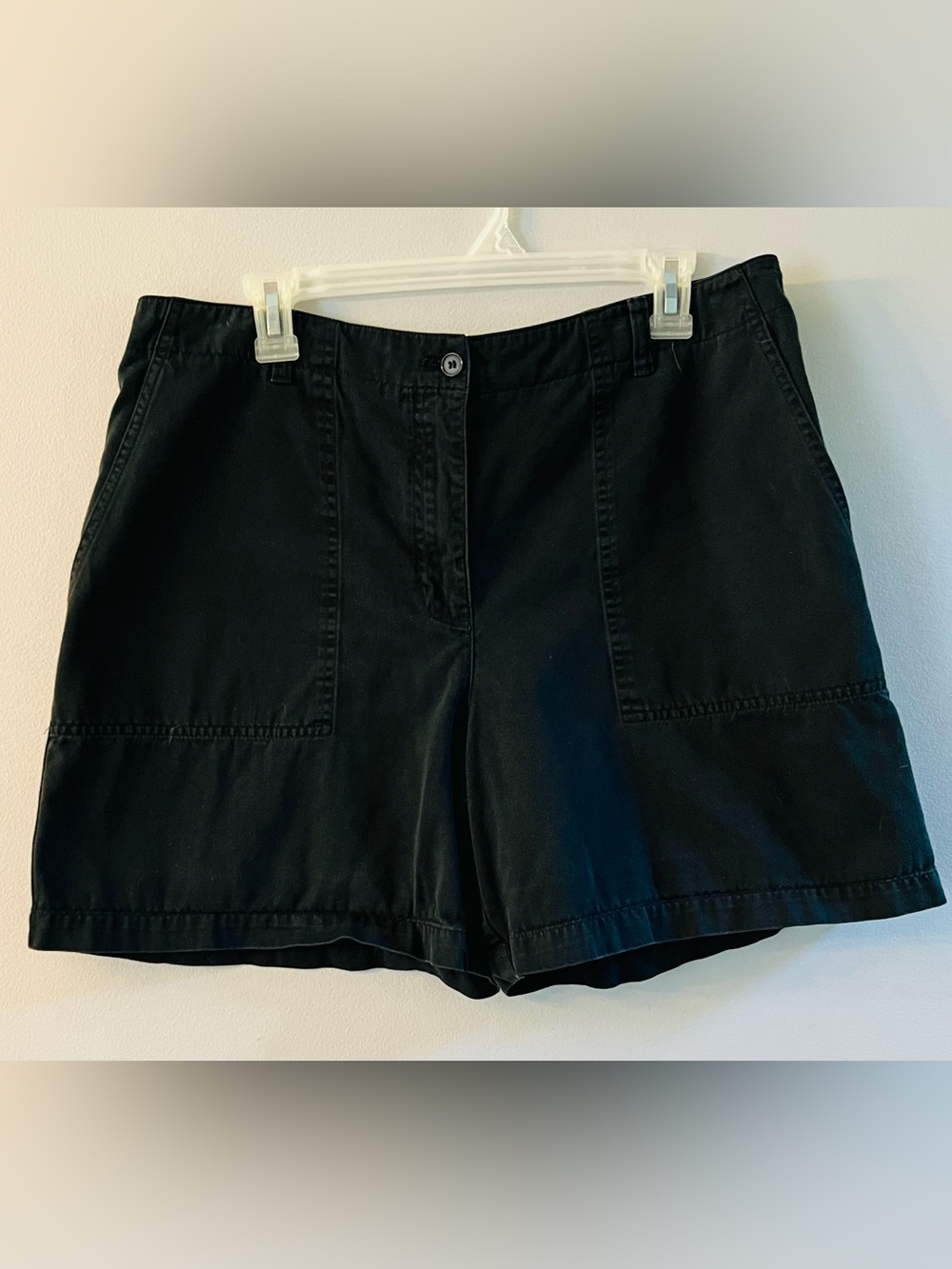 Jones New York Black High-Rise Utility Bermuda Shorts